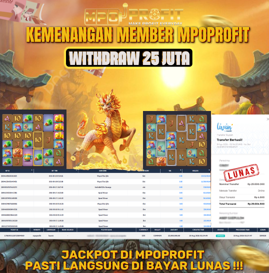 MPOPROFIT JACKPOT PGSOFT! KEMENANGAN MURNI DI (WAYS OF THE QILIN TOTAL 25.000.000,- LUNAS)
